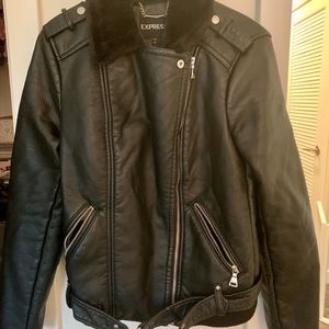 Shearling biker jacket